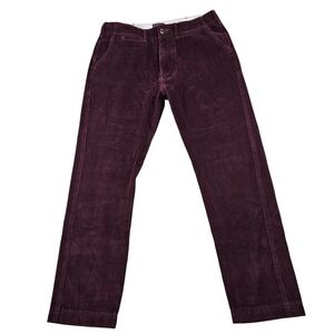 Levi's Premium Corduroy Pants Men's Size W30 L32 Burgundy Slim Stretch Cotton